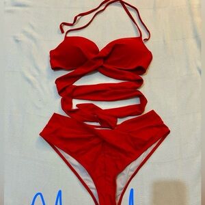Red SHEIN swimsuit